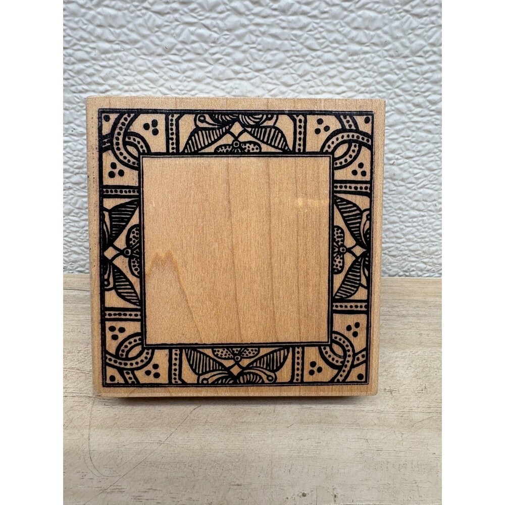 Magenta Art Frame Wood Mounted Rubber Stamp